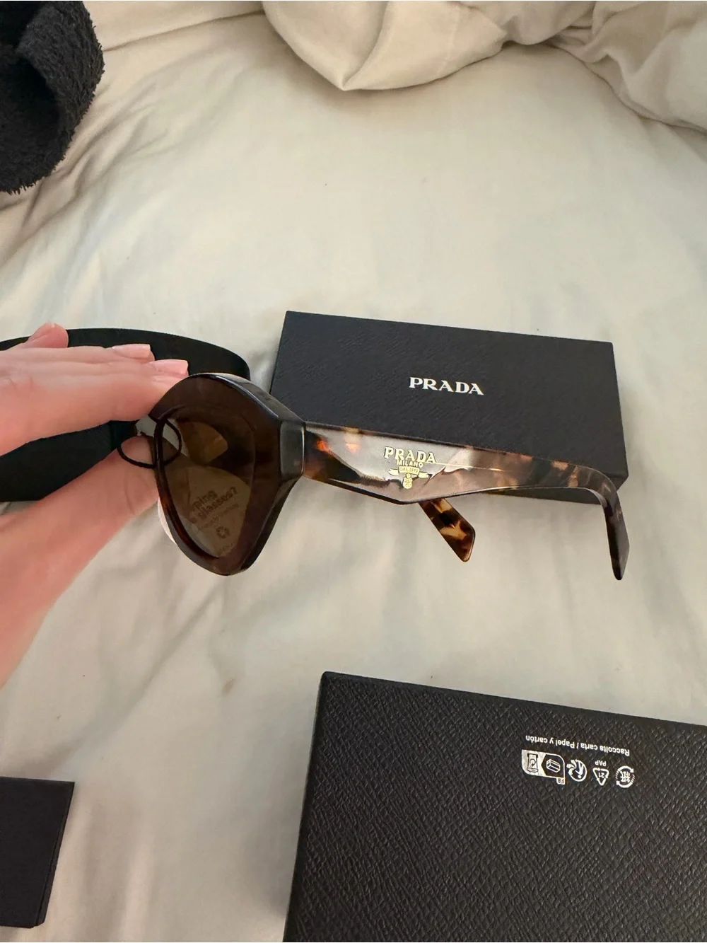 Prada Tortoiseshell Cat-Eye Sunglasses with Brown Lenses